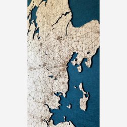 Kmpekort med Danmark p akustikfilt