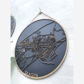 Skagen bykort i tr