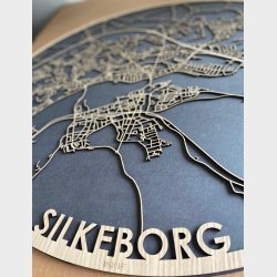 Silkeborg bykort i tr