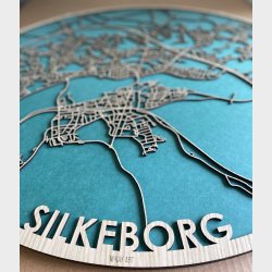 Silkeborg bykort i tr