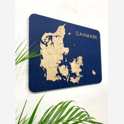 Firkantet Danmarkskort med akustikfilt