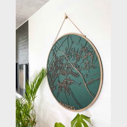 Silkeborg bykort i tr