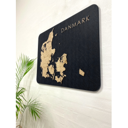 Firkantet Danmarkskort med akustikfilt
